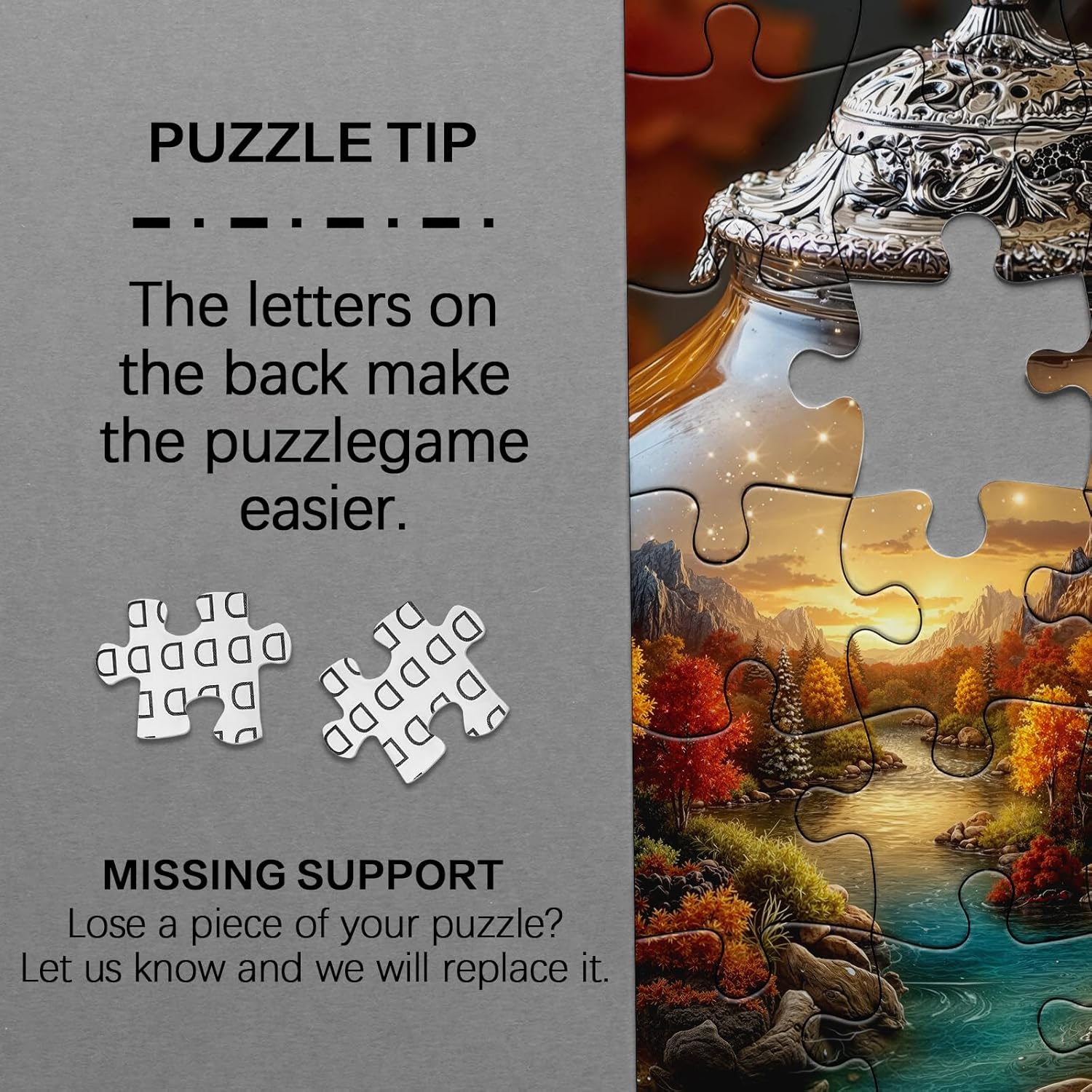 Autumn Puzzle 1000 Pieces Fall Kettle Landscape Puzzles for Adults 1000 Pieces Nature, Beautiful Autumn Scenic Art Jigsaw Puzzles, Pretty Plant Forest Aesthetic Puzzle