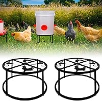 Beyoogeem 2-Pack Rustproof Metal Chicken Feeder Stand - Heavy Duty 4-Leg Rooster Design for Coop Waterers & Feeders Indoor Outdoor