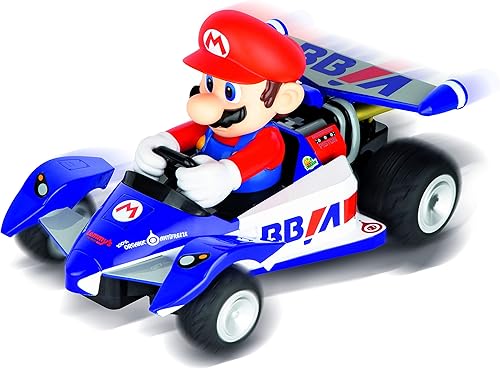 Miniatura 9 de Carrera RC 370162108X - Auto con licencia oficial Mario Kart Yoshi Race Kart escala 116 2.4 GHz a prueba de salpicaduras con sonido y acción de