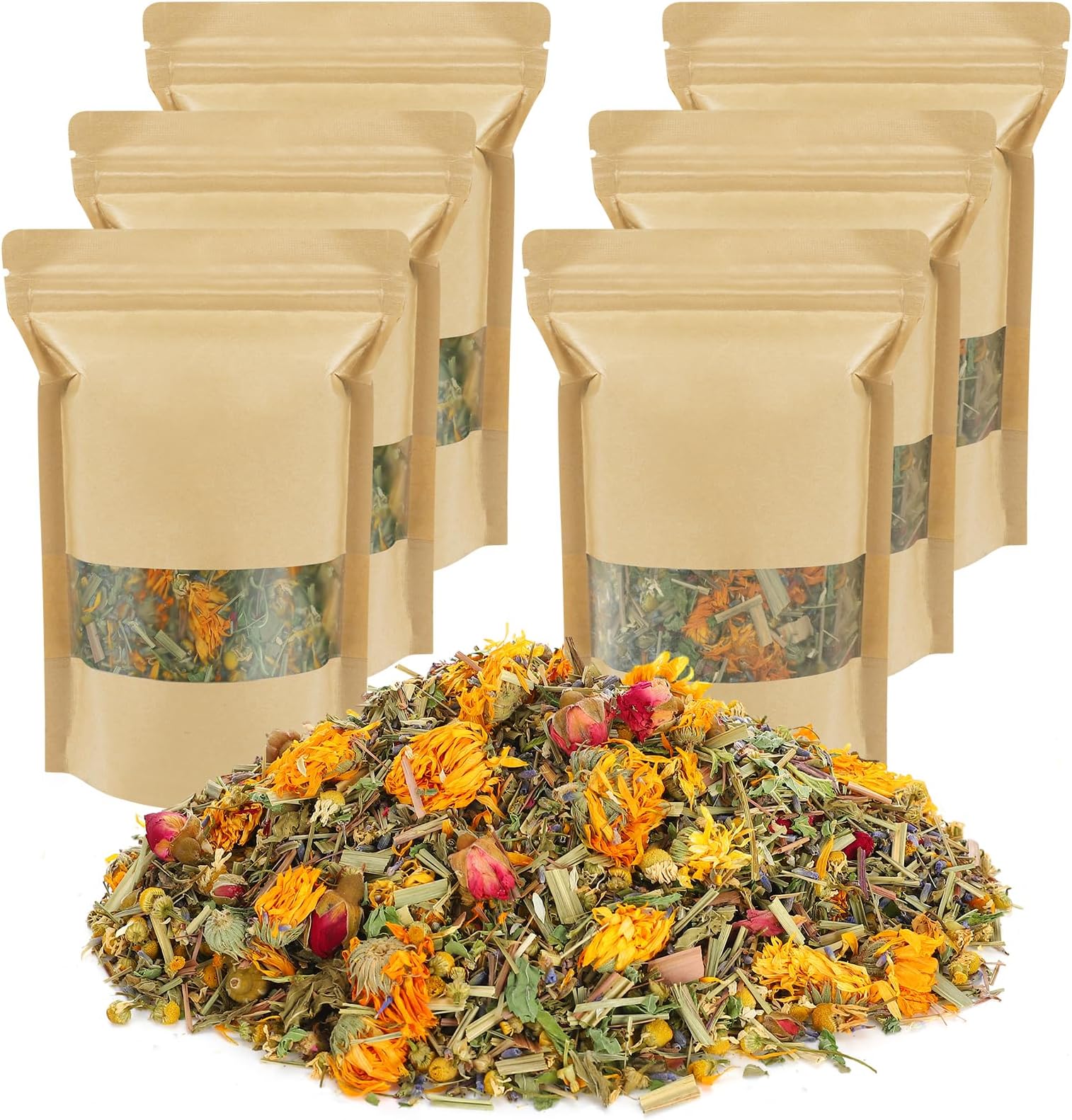 21 Oz Chicken Nesting Herbs - Natural Nesting Box Feed Herbs in 6 Dried Flower & Herbs for Freshening Bedding Chicken Coop Create Comfortable Environment