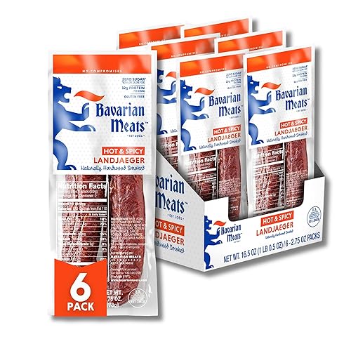 Miniatura 7 de Bavarian Meats Landjaeger - Palitos de aperitivo de salchichas ahumadas estilo alemán, 2.75 onzas (paquete de 6)