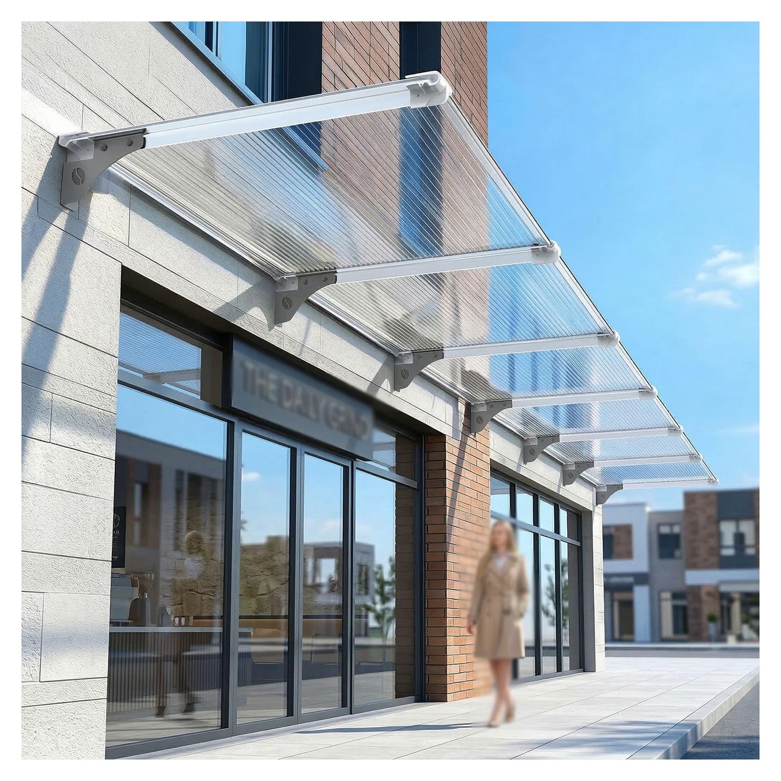 Auvent de porte à installation facile pour une protection durable de fenêtres