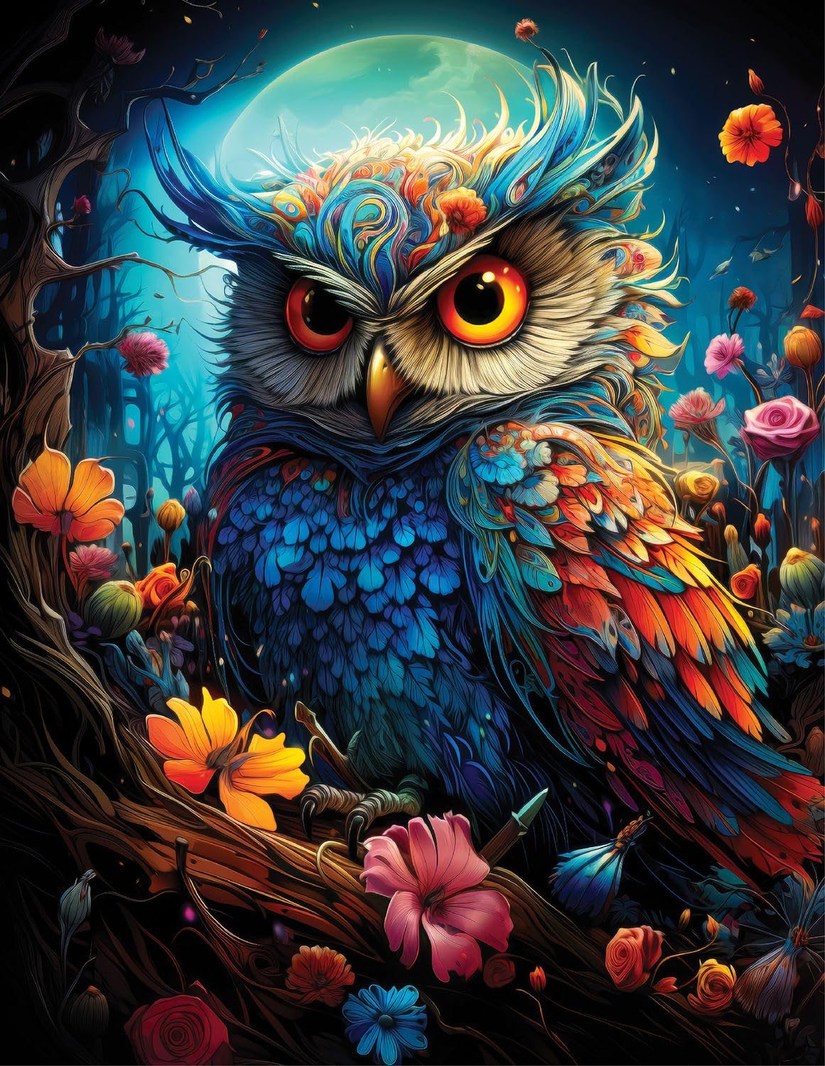 Majestic Value Brand 500 Piece Adult Puzzle of a Colorful Mystical Owl