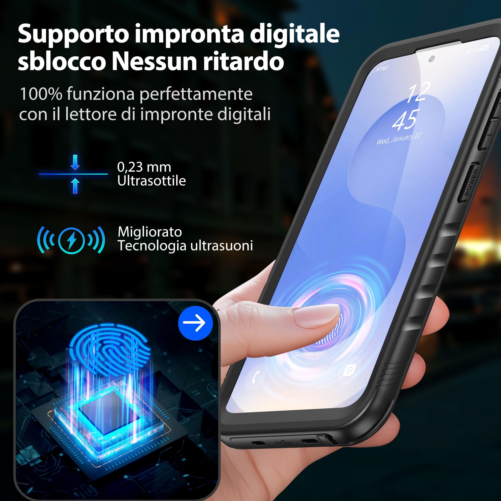 SPORTLINK Cover per Samsung Galaxy S25 Impermeabile - 360 Full Body Armor Protettiva S25 Case [IP68 Waterproof] [6FT Antiurto] Custodie Antipolvere Subacquea con Fotocamera/Schermo Protezione