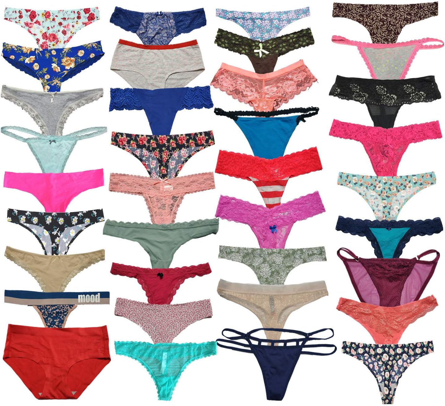 LUSTA Variety Panties Thong Pack for Women Underwear Bikini Hipster G-String Tangas Assorted Multipack Thong - Image 3