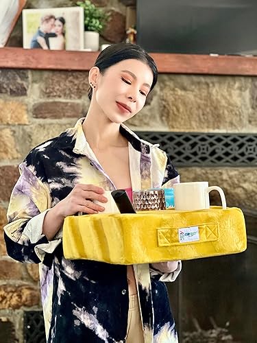 Miniatura 3 de Almohada acogedora de lujo (amarillo) como se ve en la televisión. El mejor portavasos del mundo! Mantén tus bebidas cerca y evita derrames. Úsalo