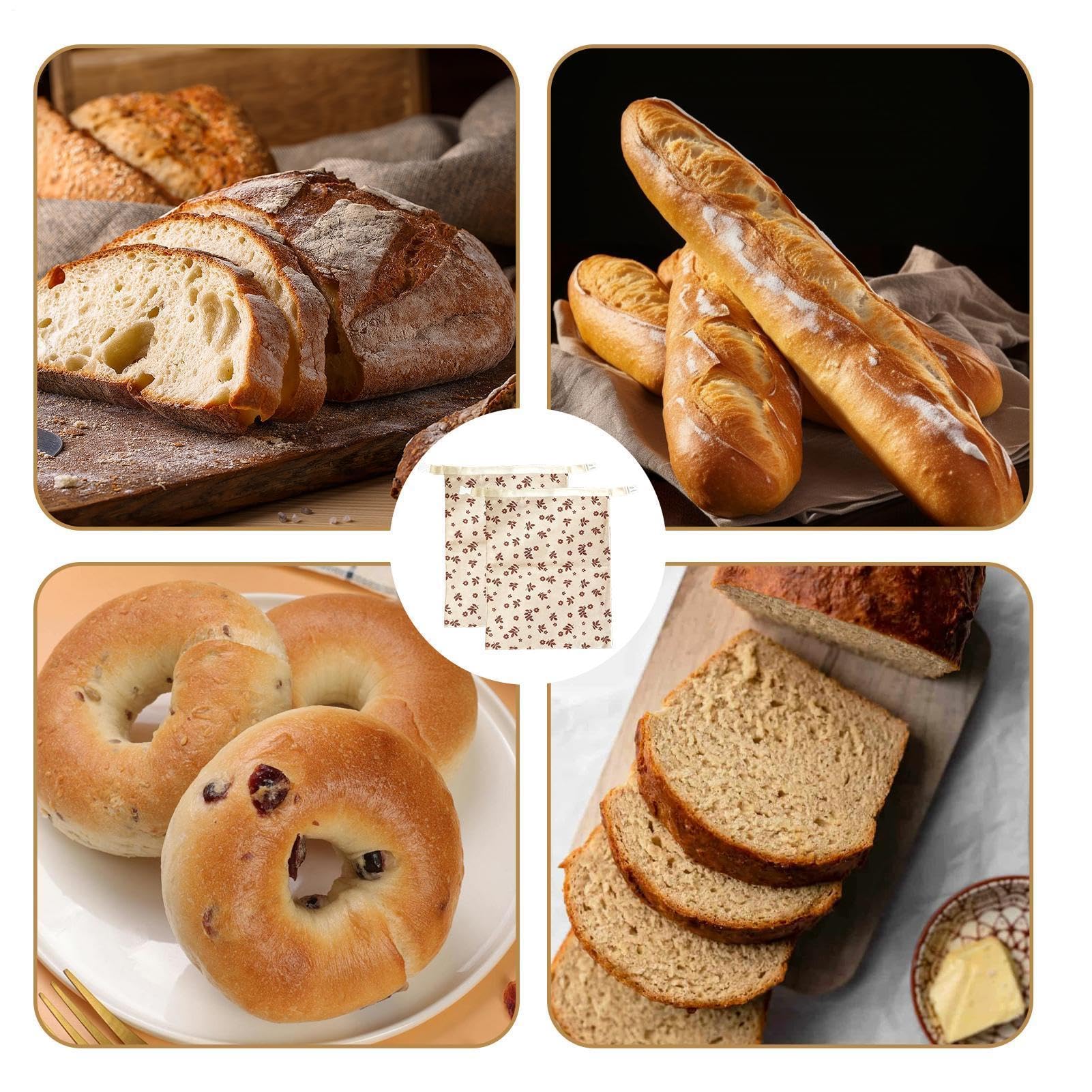 Sacchetti per la conservazione di pane e pasticceria, borsa per conservare la freschezza, realizzata a mano, pieghevole, versatile organizer da panetteria, strato in tessuto traspirante, soluzione