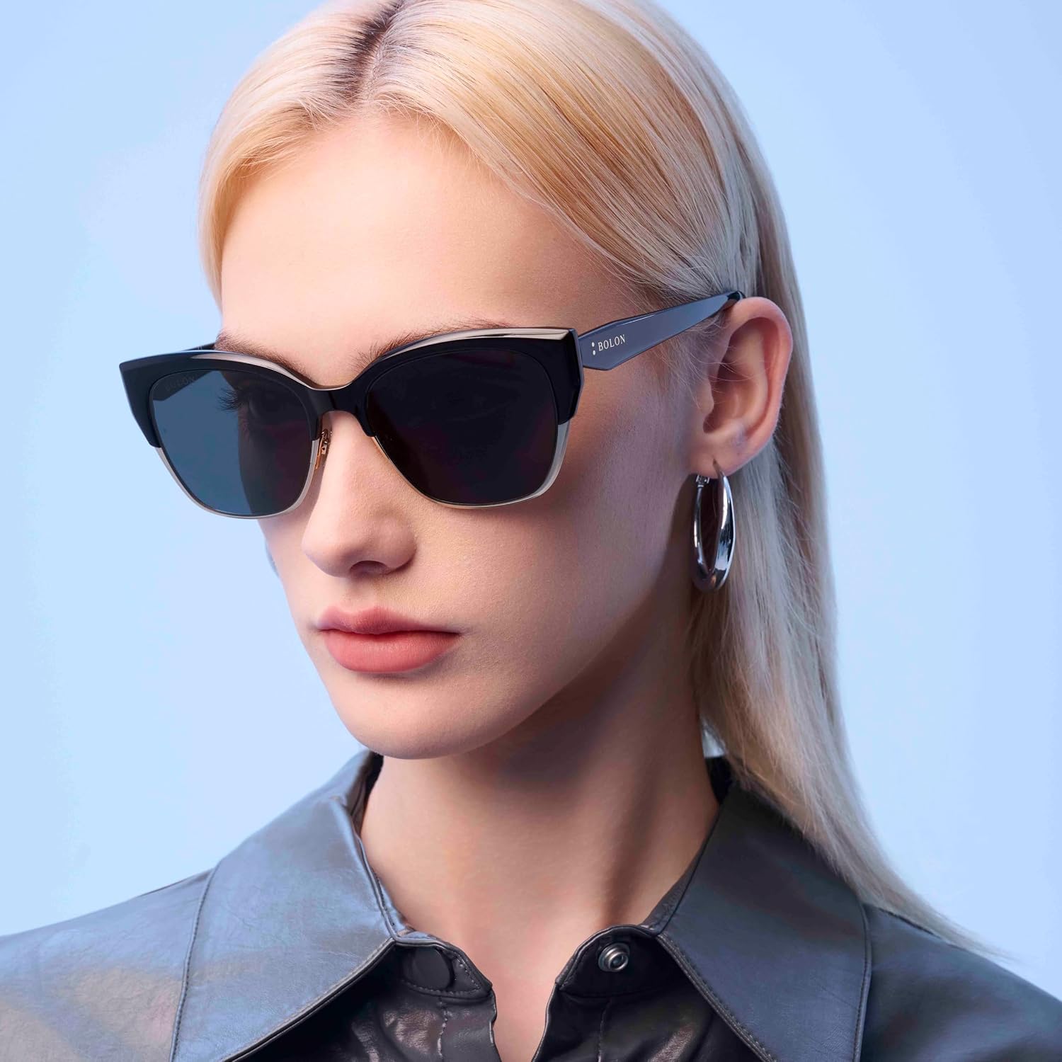 BOLON Women Stylish Eyebrow Cat Eye Polarized Sunglasses BL6110 Dubai 55mm, Exclusive Eyewear Brand of EssilorLuxottica