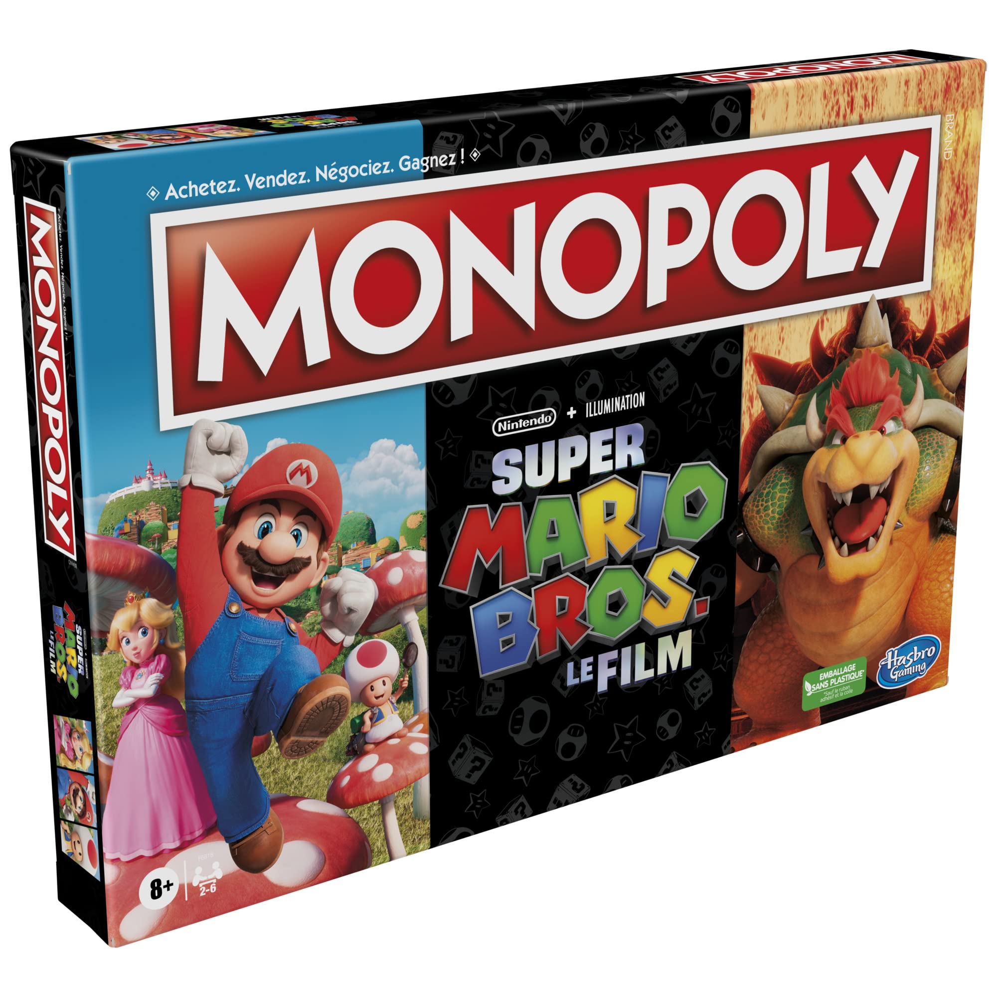 Monopoly : Super Mario Bros, gra planszowa dla dzieci, w tym pionek Bowser