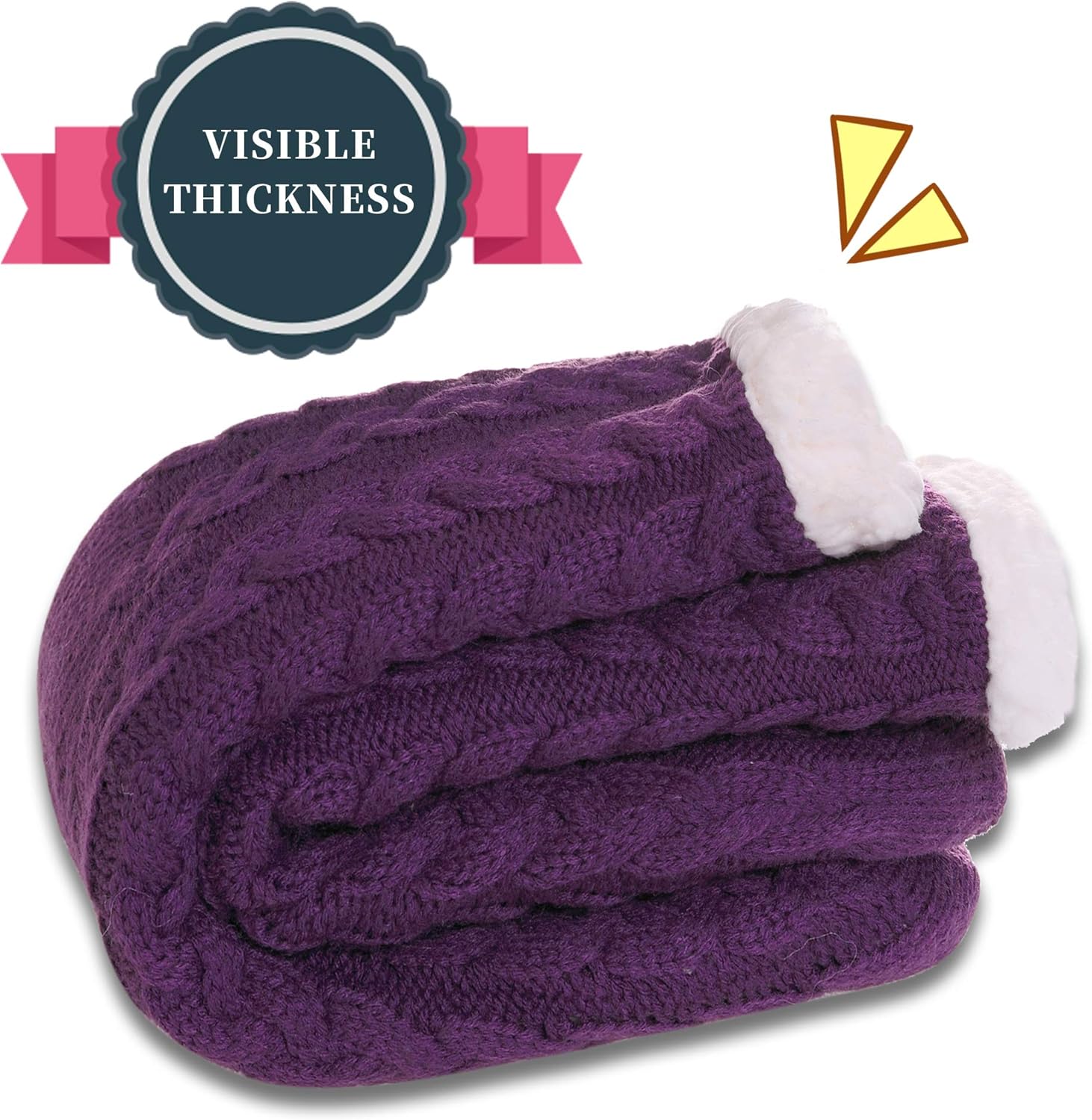 SDBING Women's Winter Super Soft Warm Cozy Fleece Lined Fuzzy Slipper Socks with Grippers - Image 3