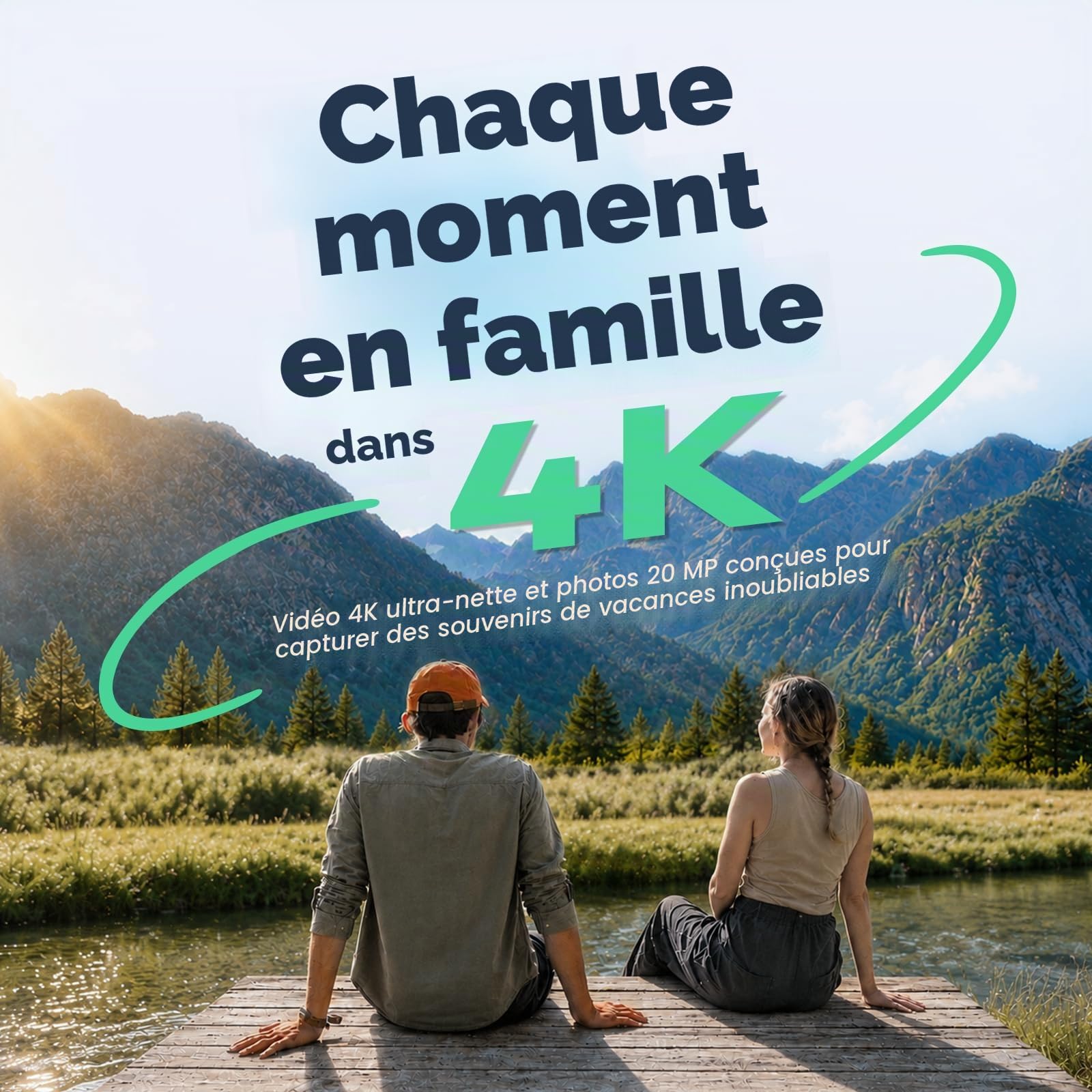AKASO V50 X Caméra de Sport 4K 30FPS Ultra HD avec Carte 64 Go, Télécommande, Écran Tactile, Stabilisateur