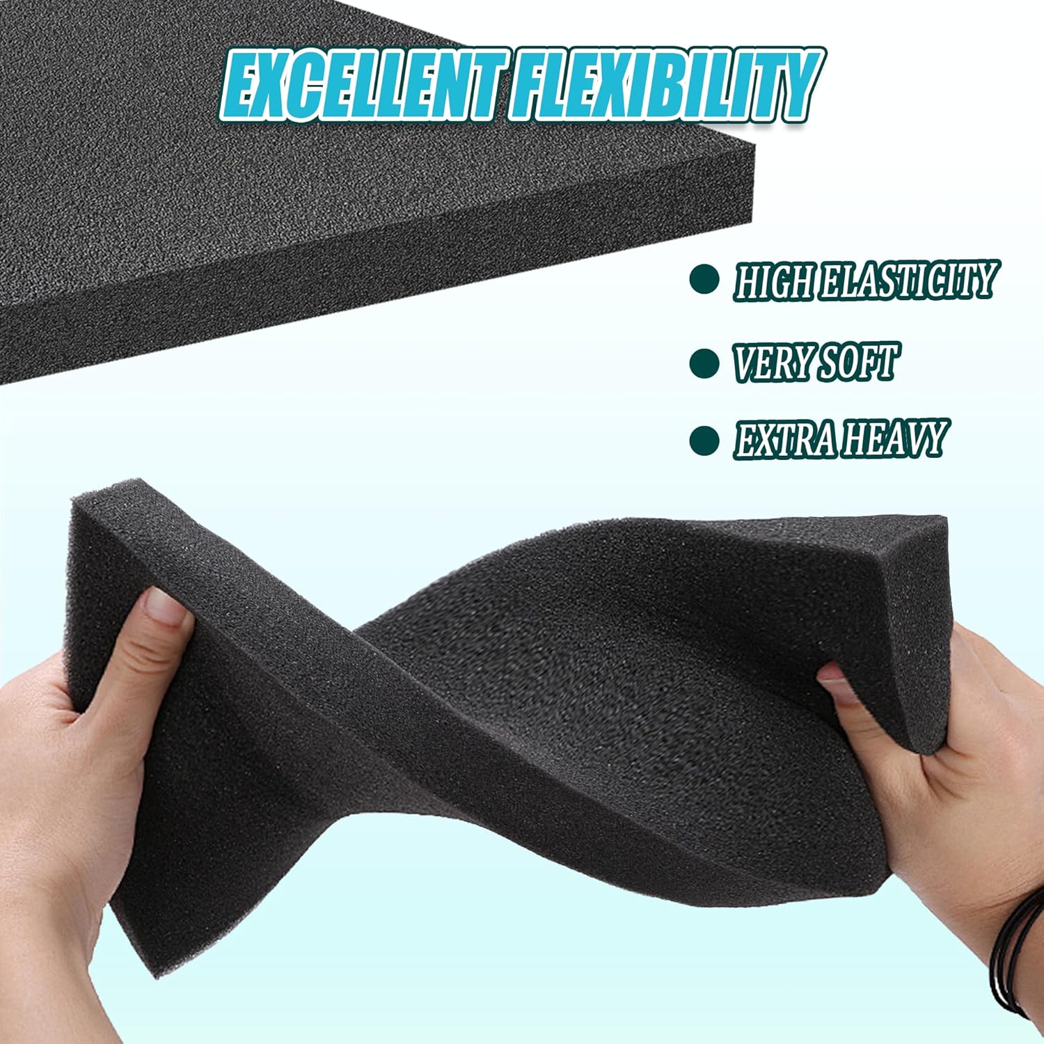 4 PCS Black Foam Padding- 16x12x1 Inch Polyurethane High Density Foam Cuttable Black Sheet Pad Cushioning Inserts for Packing Cases and Crafts - Image 4