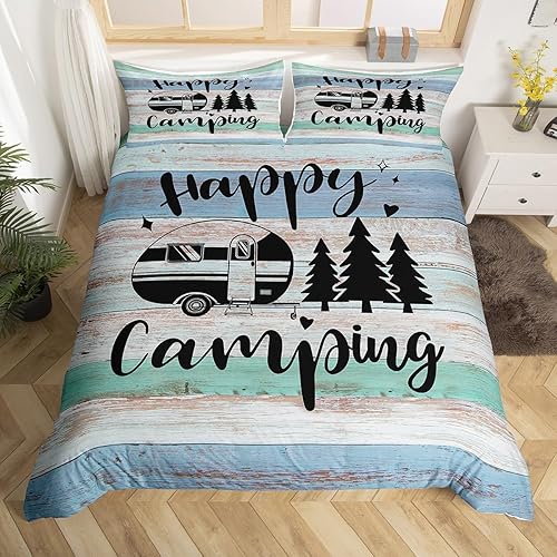 Castle Fairy Funda de edredón de estilo rústico de granja, tamaño Queen, funda de edredón con 2 fundas de almohada para adolescentes y adultos,