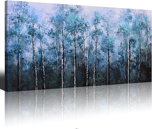 Lienzo decorativo para pared, paisaje natural grande, bosque de abedul, arte de pared para sala de estar, dormitorio, decoración de pared sobre la