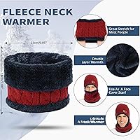 Vista 49 de FZ FANTASTIC ZONE Conjunto de gorro de invierno para hombre y mujer, bufanda de punto cálido, forro polar grueso, gorro de calavera, calentador