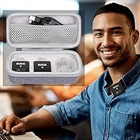 Vista 5 de Aenllosi Estuche rígido para Rode Wireless ME/GO III/GO II Sistema de micrófono inalámbrico digital compacto de doble canal (gris)