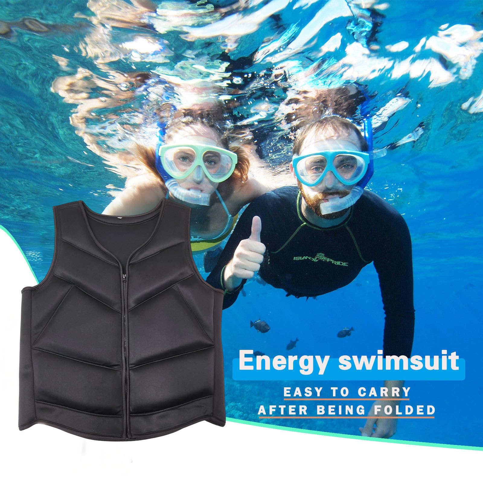 Generisch Costume da bagno per adulti con galleggiamento, ideale per sport acquatici, surf, attività in spiaggia, disponibile in taglie forti