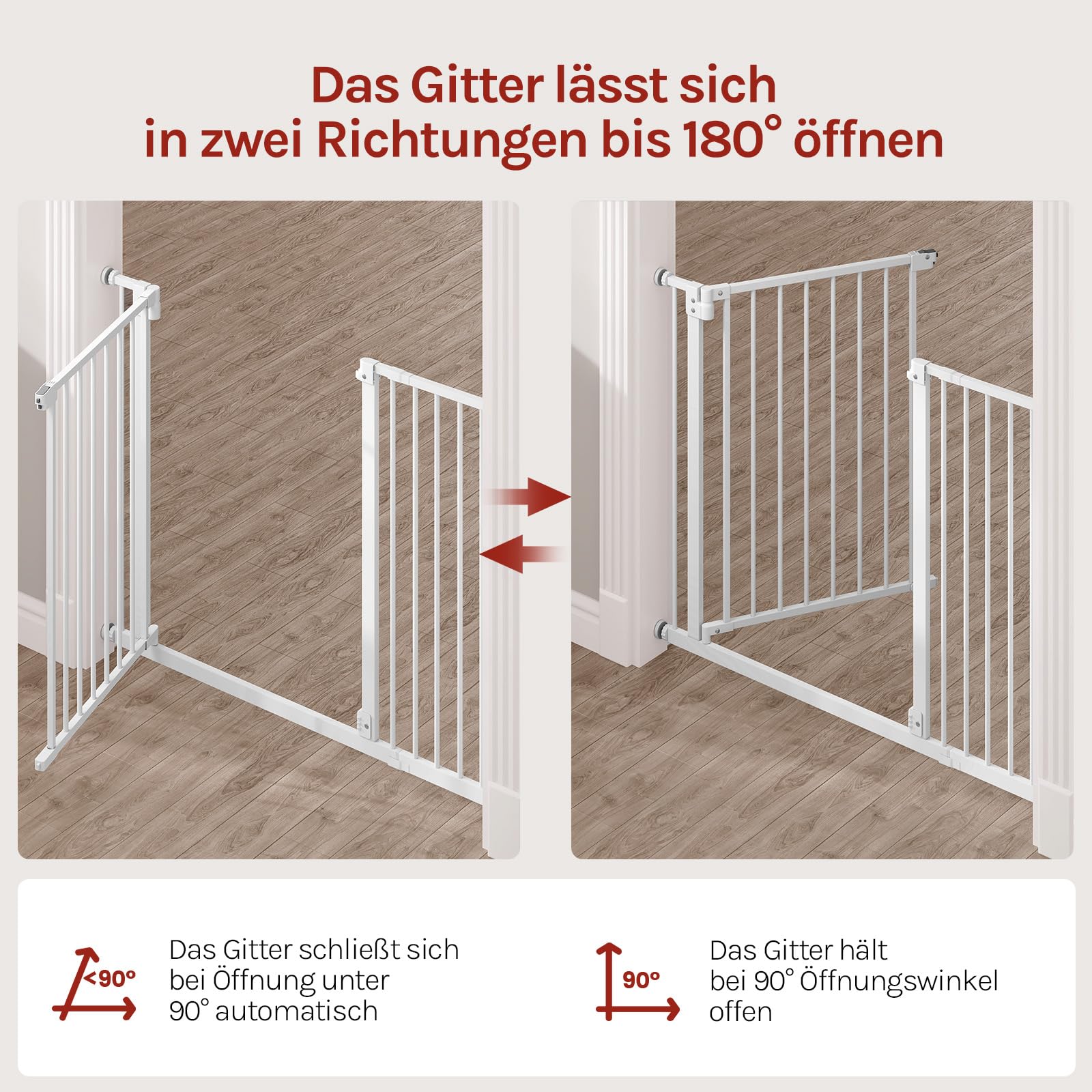 WOLTU Verlängerung für Tür- und Treppenschutzgitter | Metall Erweiterung ohne Bohren | Zubehör für Kinderschutzgitter | 13 cm, Weiß