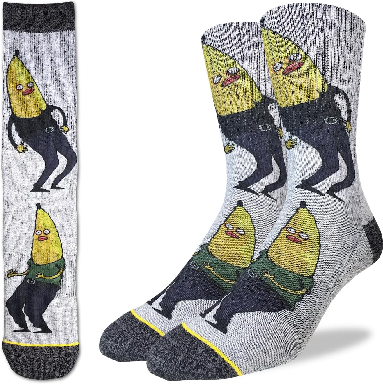 Good Luck Sock Men's Dancing Bananas Socks, Adult, Shoe Size 8-13