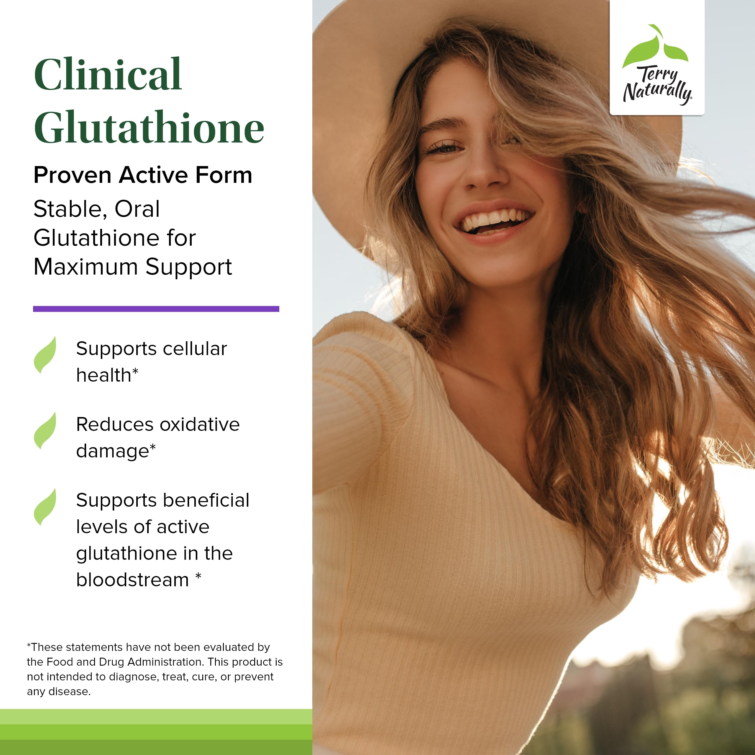Amazon.com: Terry Naturally Clinical Glutathione - Antioxidant Supplement  for High Absorption - Dietary Supplement with L-Glutathione - Vegan  Supplement to Support Cell Health