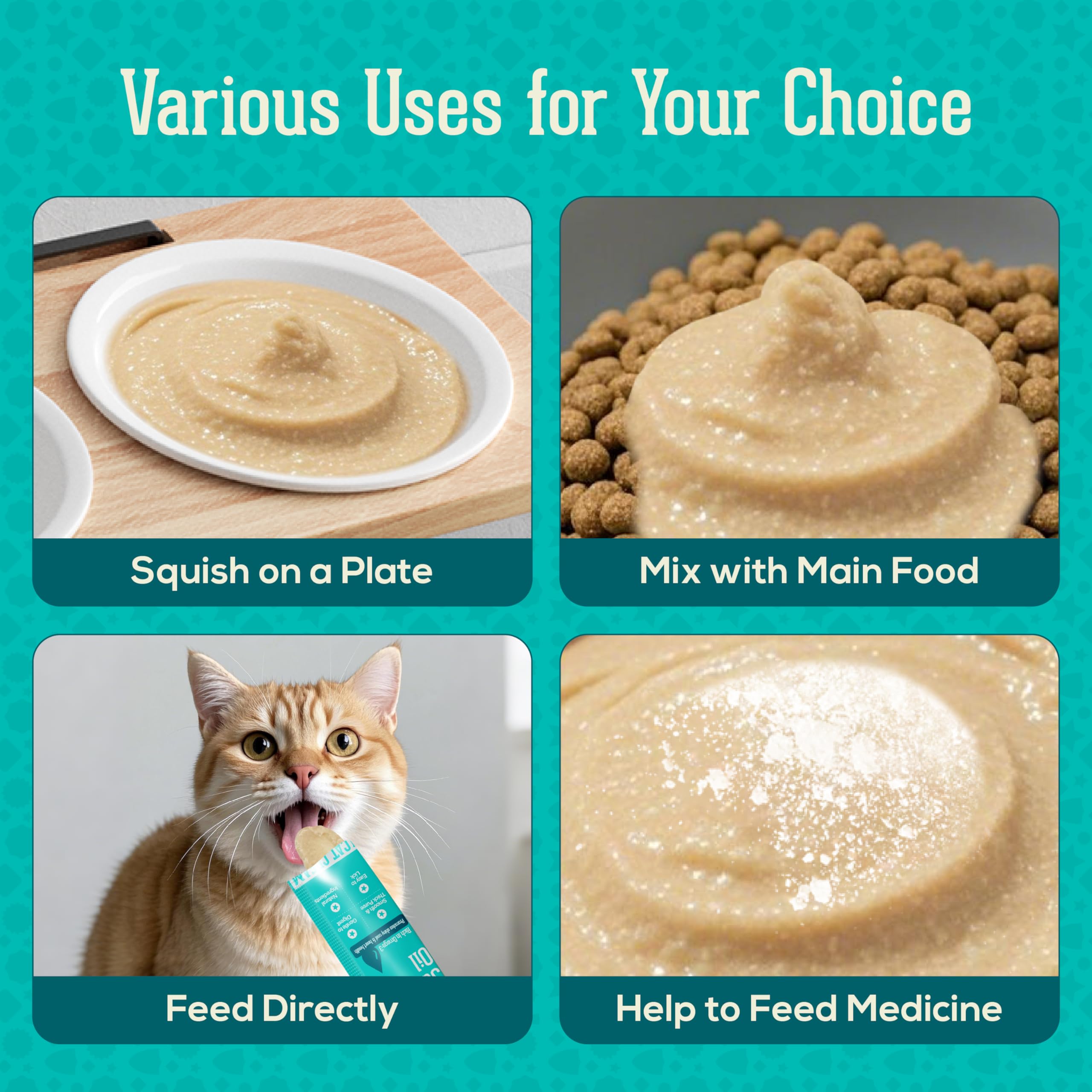 PACK’N PRIDE Cat Treats, 20 x 15g (300g Total) Creamy Cat Lick Sticks -Chicken&Salmon Oil Flavor, Rich in Omega-3 - Image 4