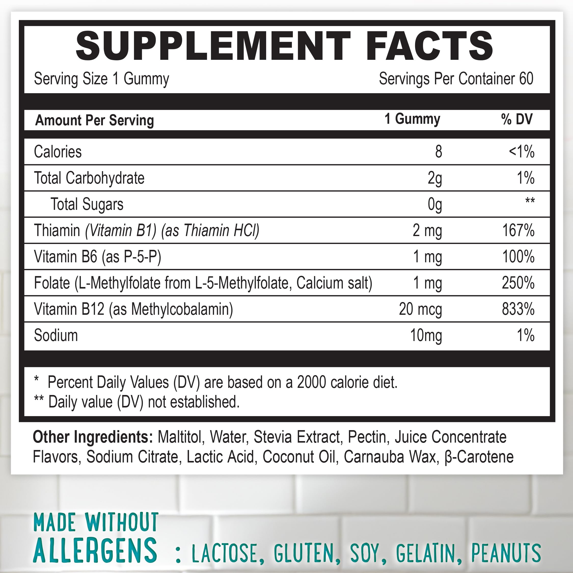 Center-Filled 5-MTHF Folate Gummies - Sugar-Free L-Methylfolate Supplement — Amazon image 6