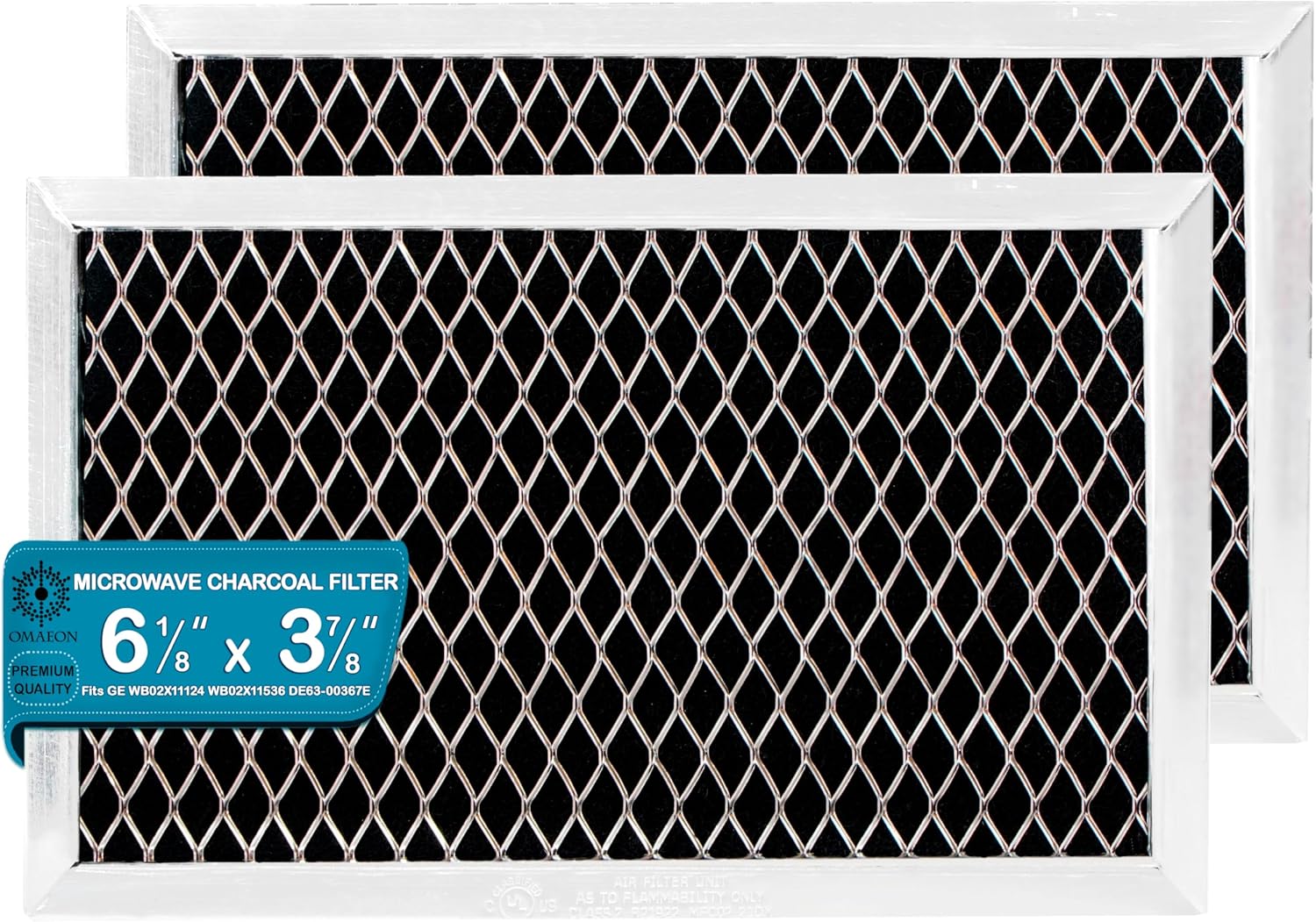 Replacement Charcoal Filter JX81J - 6.12" x 3.87" (4 Pack) – Microwave Recirculating Charcoal Filter Compatible with GE WB02X11124 WB06X10823, WB02X11536, Samsung DE63-00367G, Fits GE Microwave Ovens