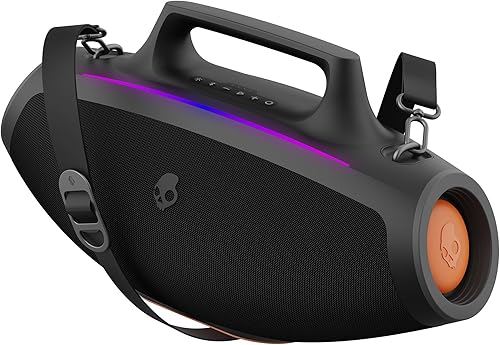 Barrel - Altavoz Bluetooth Boombox Altavoz portátil inalámbrico resistente al agua, con modo de espectáculo de luz LED, batería de 12 horas,