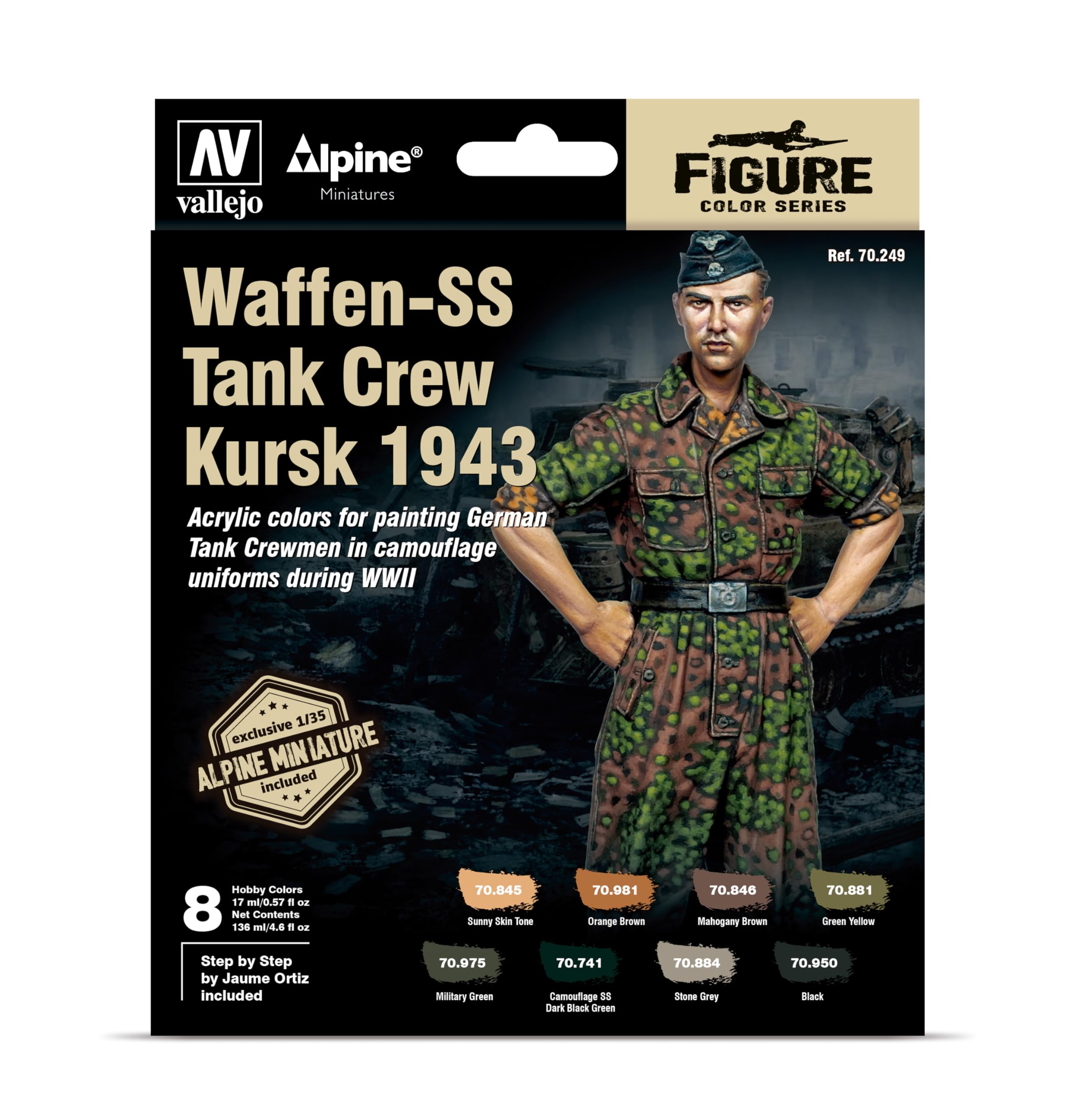 AV Vallejo MC Set - Alpine SS Waffen Tank Crew ((x8) & Fig