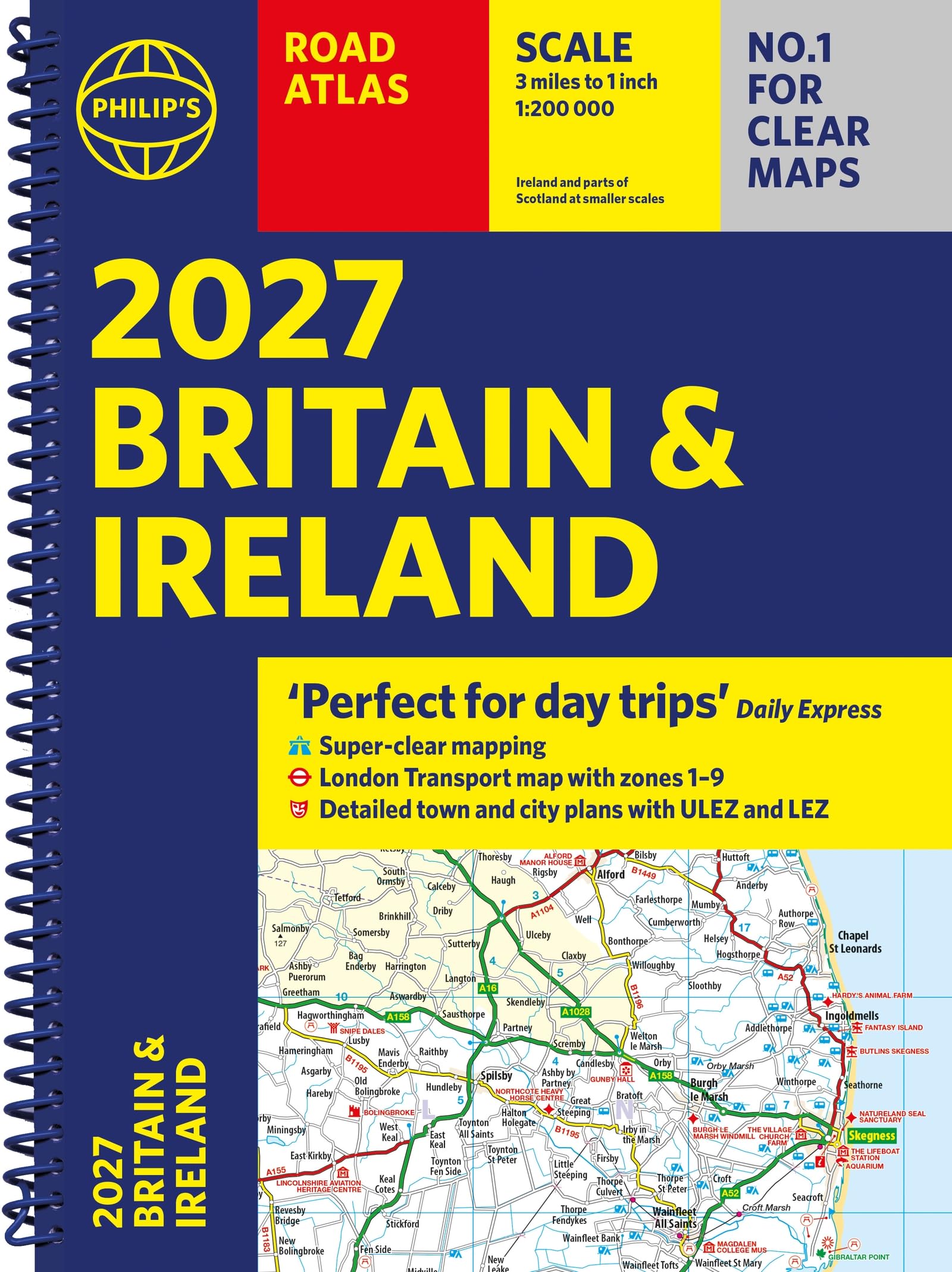 Philips 2027 Road Atlas Britain & Ireland: Spiral A4 edition : 'Perfect for Day Trips'