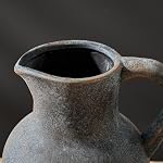 SIDUCAL Ceramic Rustic Farmhouse Vase with Handle, Terracotta Vase, Minimalist Decorative Vases for Home Decor, Table, Wedding,Living Room, Shelf, Decoration(BD)