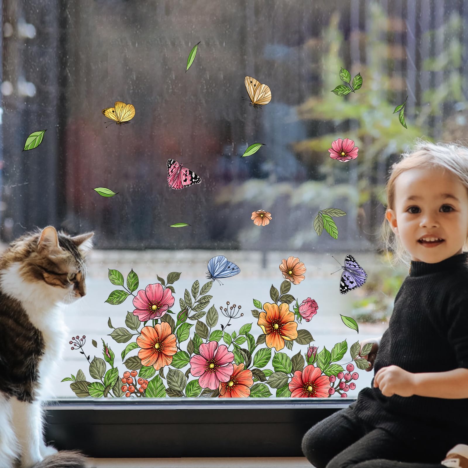 4 Piezas De Adhesivos Para Ventanas De Vidrio, Adhesivos Para Ventanas