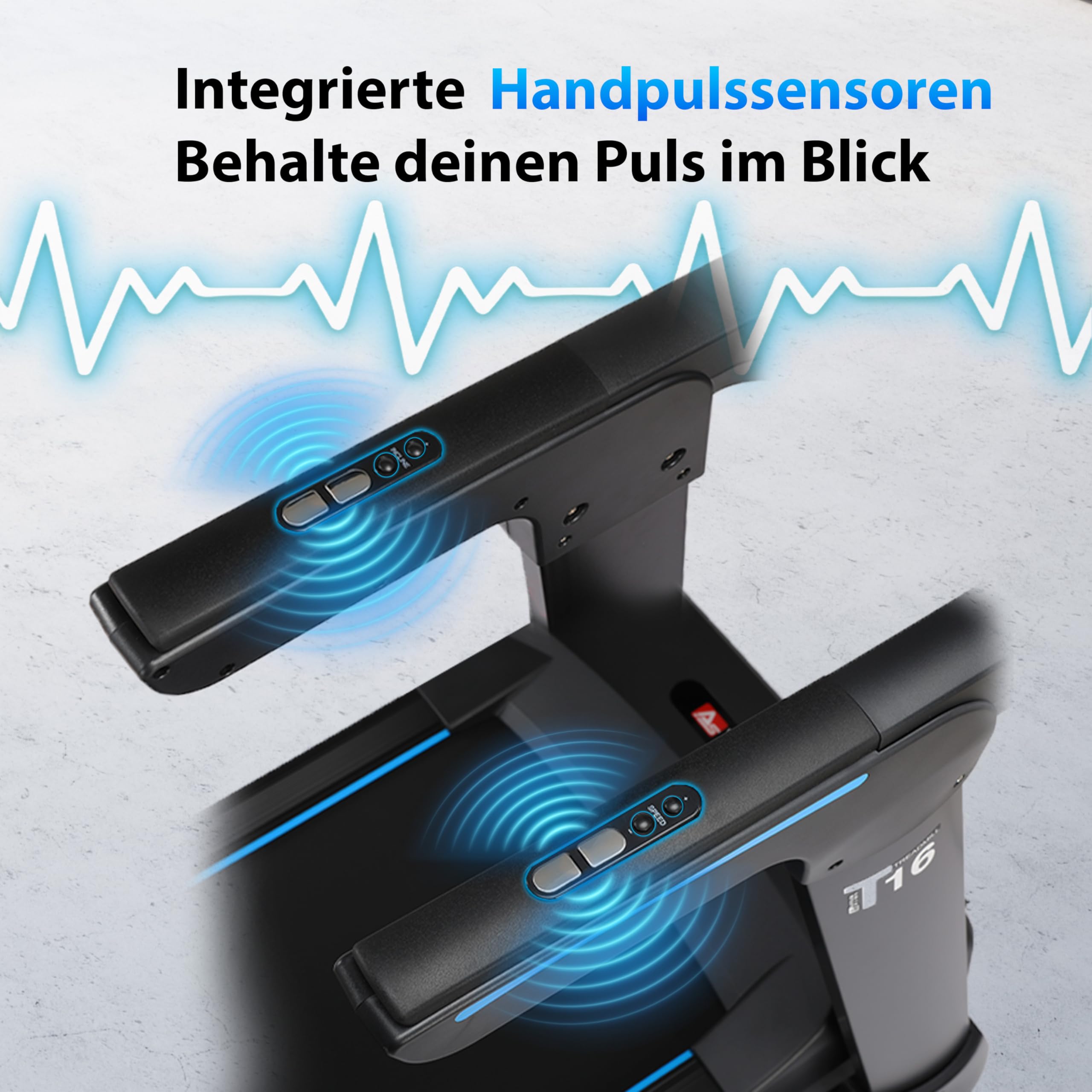 AsVIVA T16 Laufband klappbar, 18 km/h & 18% Steigung, 4 PS Motor, Bluetooth App kompatibel, induktive Ladefunktion, leise