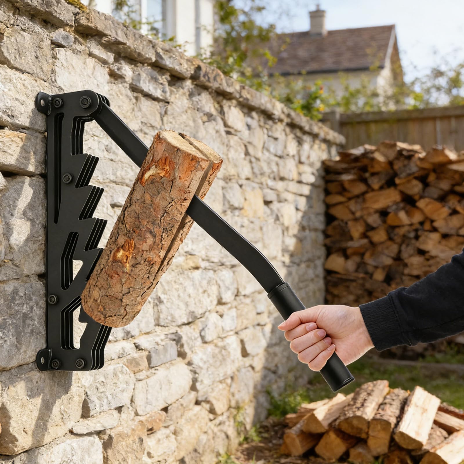 Spaccalegna manuale in ghisa per montaggio a parete 41×42 cm