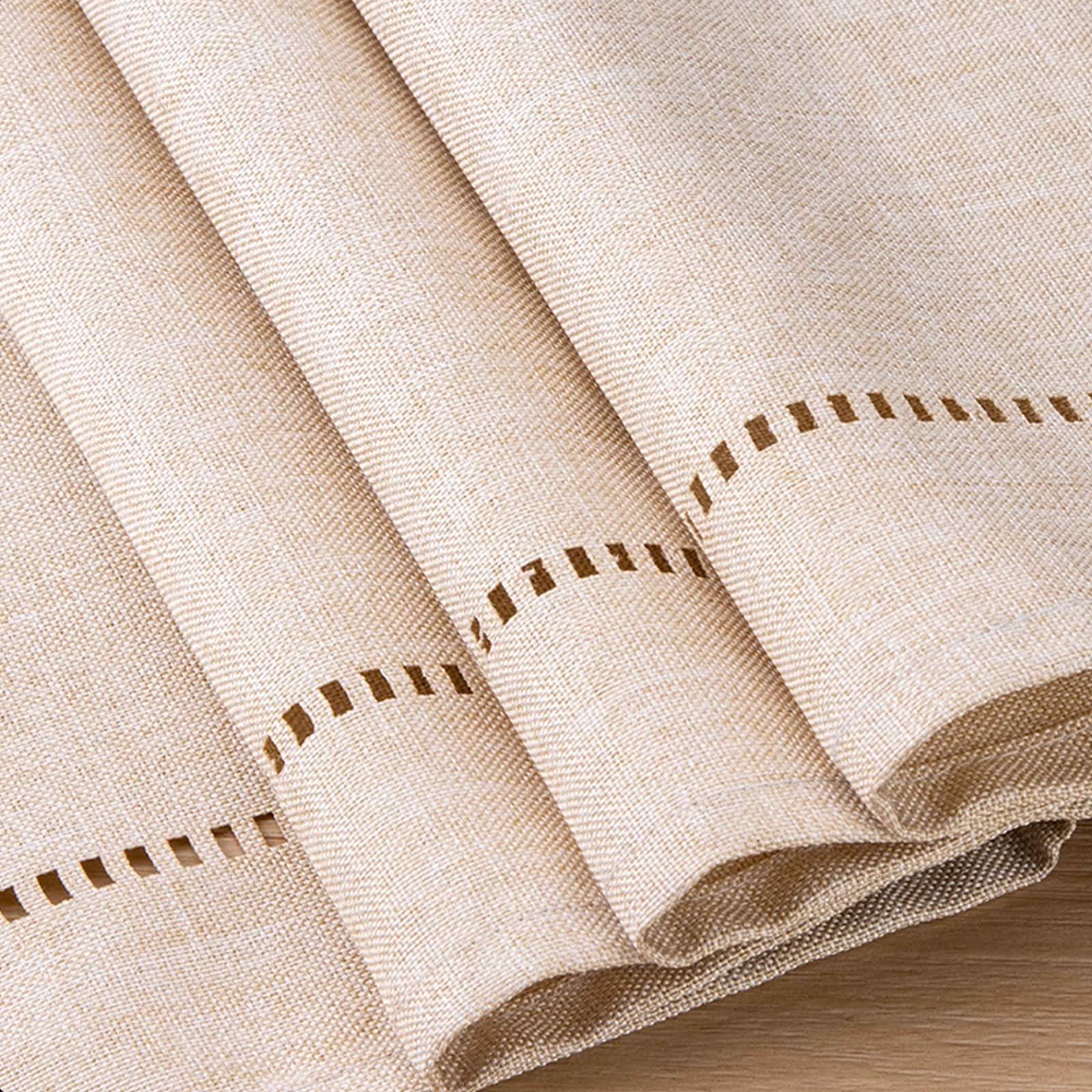 Chemin de table en lin beige, 30,5 x 149,9 cm, aspect lin, moderne, facile d'entretien, pour table à manger, table basse, restaurant, décoration