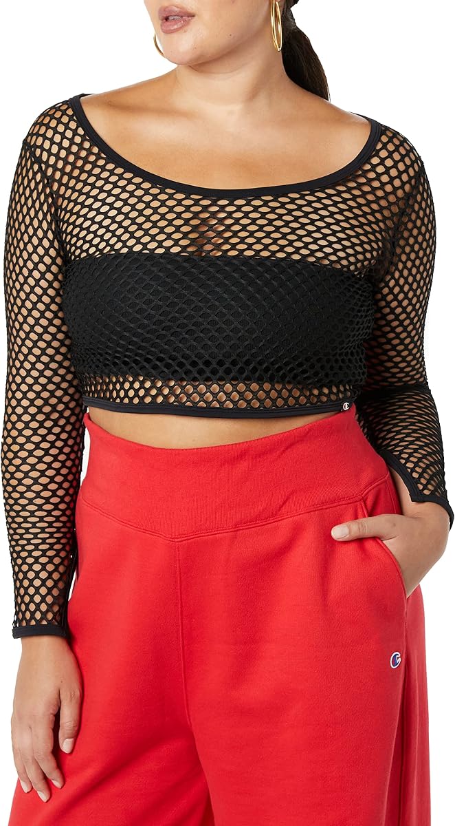 Women's Champion Women's Long Sleeve Mesh Crop Top