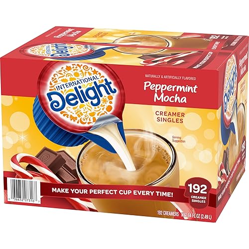 Vista 141 de International Delight Crema de café, caramelo macchiato, crema saborizada refrigerada, botella de 32 onzas líquidas