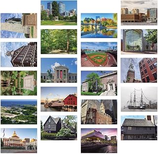 Vintage United States Massachusetts Landscape Postcards Pack 20pc/Set Postcards from Around the World Greeting Cards for Business World Travel Postcard for Mailing Decor Gift