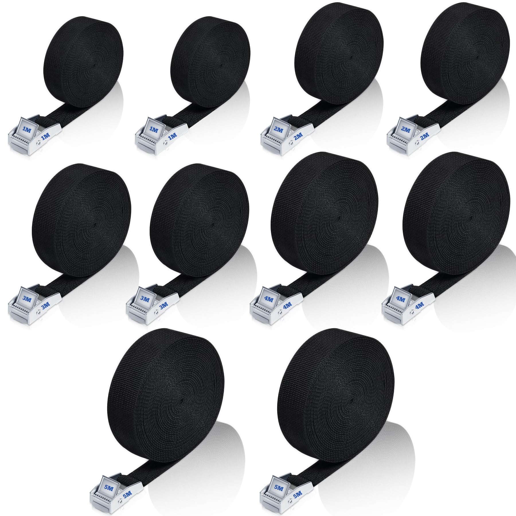 Pasy mocujące z grzechotką, 10 sztuk, 1 m, 2 m, 3 m, 4 m, 5 m