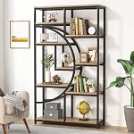 Tribesigns Bookshelf, Industrial 5 Tier Etagere Bookcase, Freestanding Tall Bookshelves Display Shelf Storage Organizer with 9-Open Storage Shelf for Living Room, Bedroom