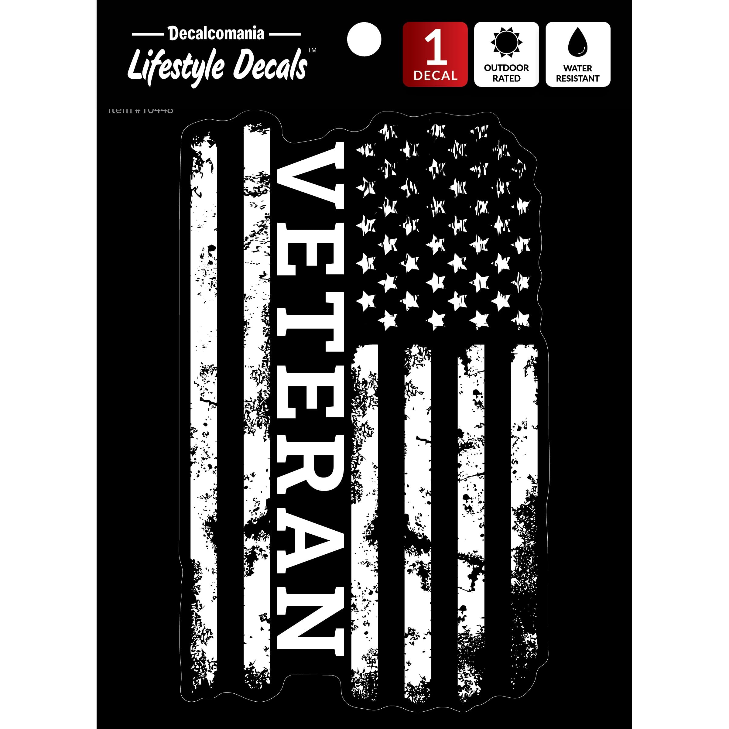 INDIGOS UG Adesivo Per Auto 'US Air Force Veteran Wings' Con Logo Alato, Nero, 127x129 Mm, Taglio Sagomato, Resistente UV - 4