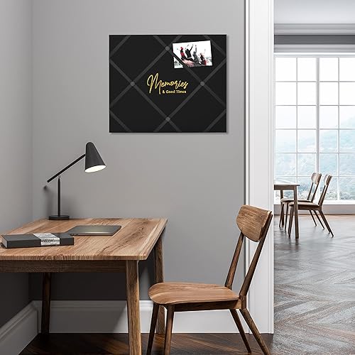 Miniatura 3 de New View Gifts MEMO - Tablero de fotos francés para colgar en la pared, 19 x 16 pies, tela de lino negro, 19 x 16 x 0.6 pulgadas