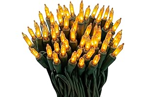 612 Vermont, 100 Yellow Lights String, UL Approved, Indoor/Outdoor, 18' Length