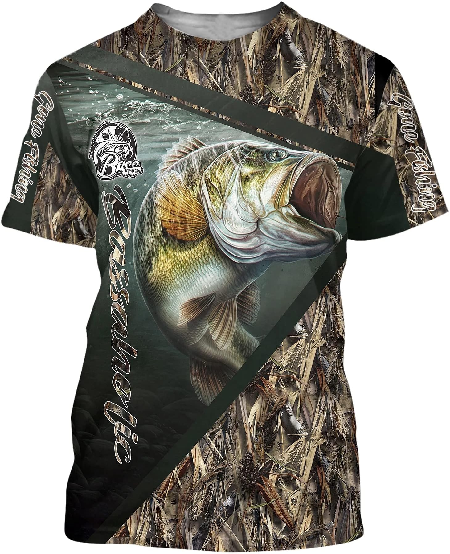 BBYOUTH3D Fishing T-Shirts Men Classic Summer Fish Reaper Carp Hunter Animal Print Camo Short Sleeve
