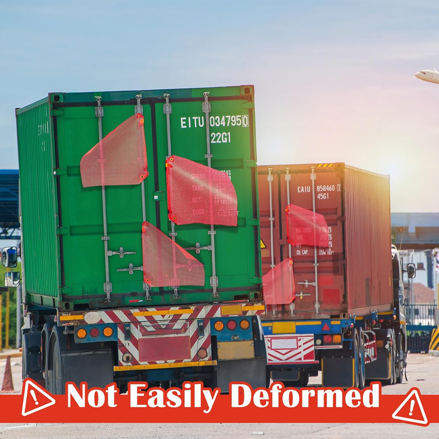 Newwiee 12 Pack 18 x 18 Inch Safety Flags Oversize Grommet Warning Flag Mesh Weatherproof Heavy Duty Flag for Truck Loads Pedestrian Trailer Hauling Crossings Safety Sign(Red)