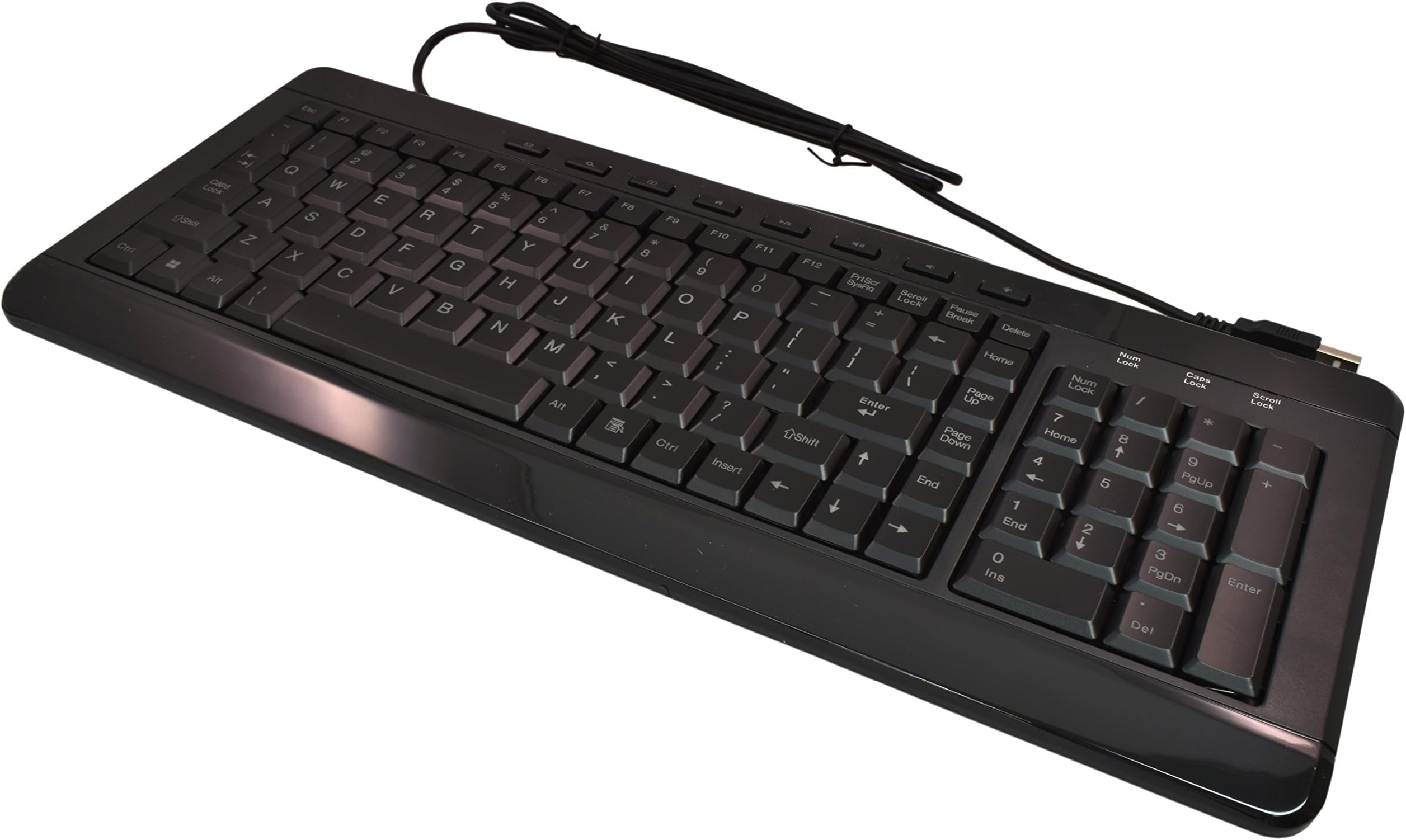 Azend Group W-9868BL USB Backlit Blue LED Multimedia Keyboard (Piano Black)