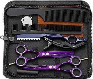 Purple Dragon Hair Cutting Scissors Kit–Professional 5.5 Inch Hair Shears Set with Thinning Scissors, Japan...