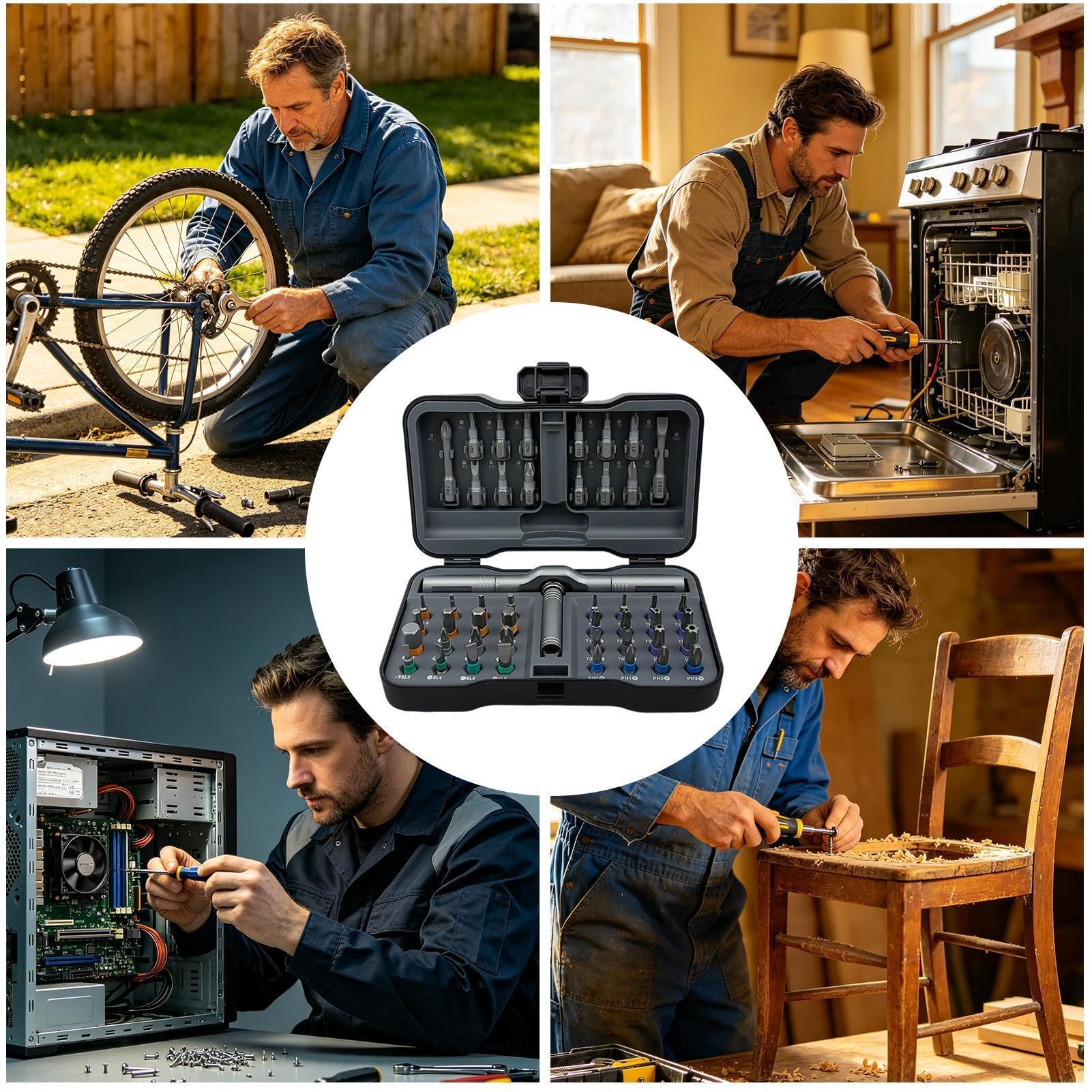 Set Cacciaviti Di Precisione Kit Attrezzi Portatile di Precisione con | Set Di Cacciaviti Per Riparazione Mobili Elettrodomestici Elettronica Casa Elettricista Uomo