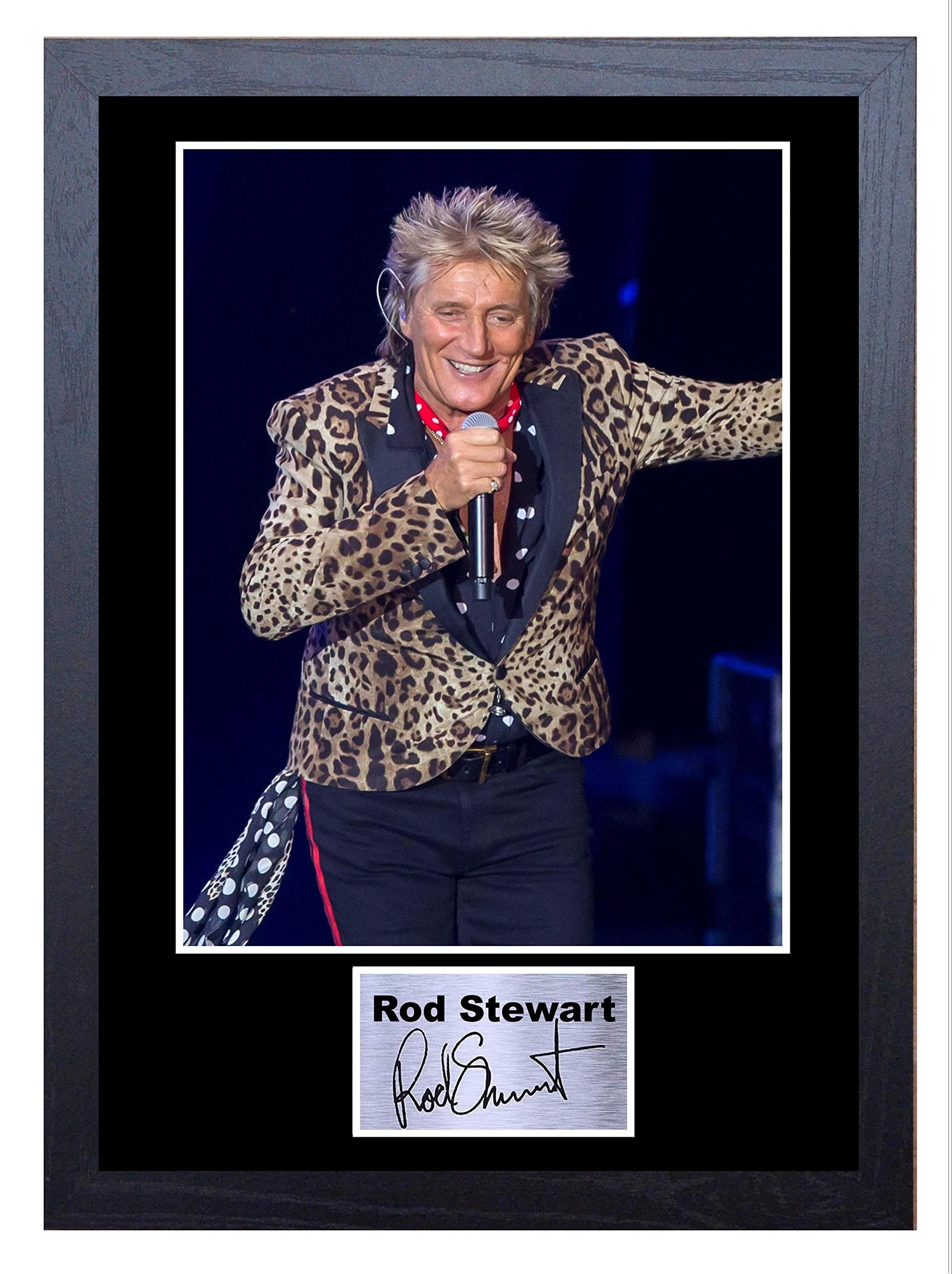 SIGNED BY THE STARS ROD STEWART AUTOGRAPHED PHOTO PRINT, Art Print, Wall Art Print, Living Room
