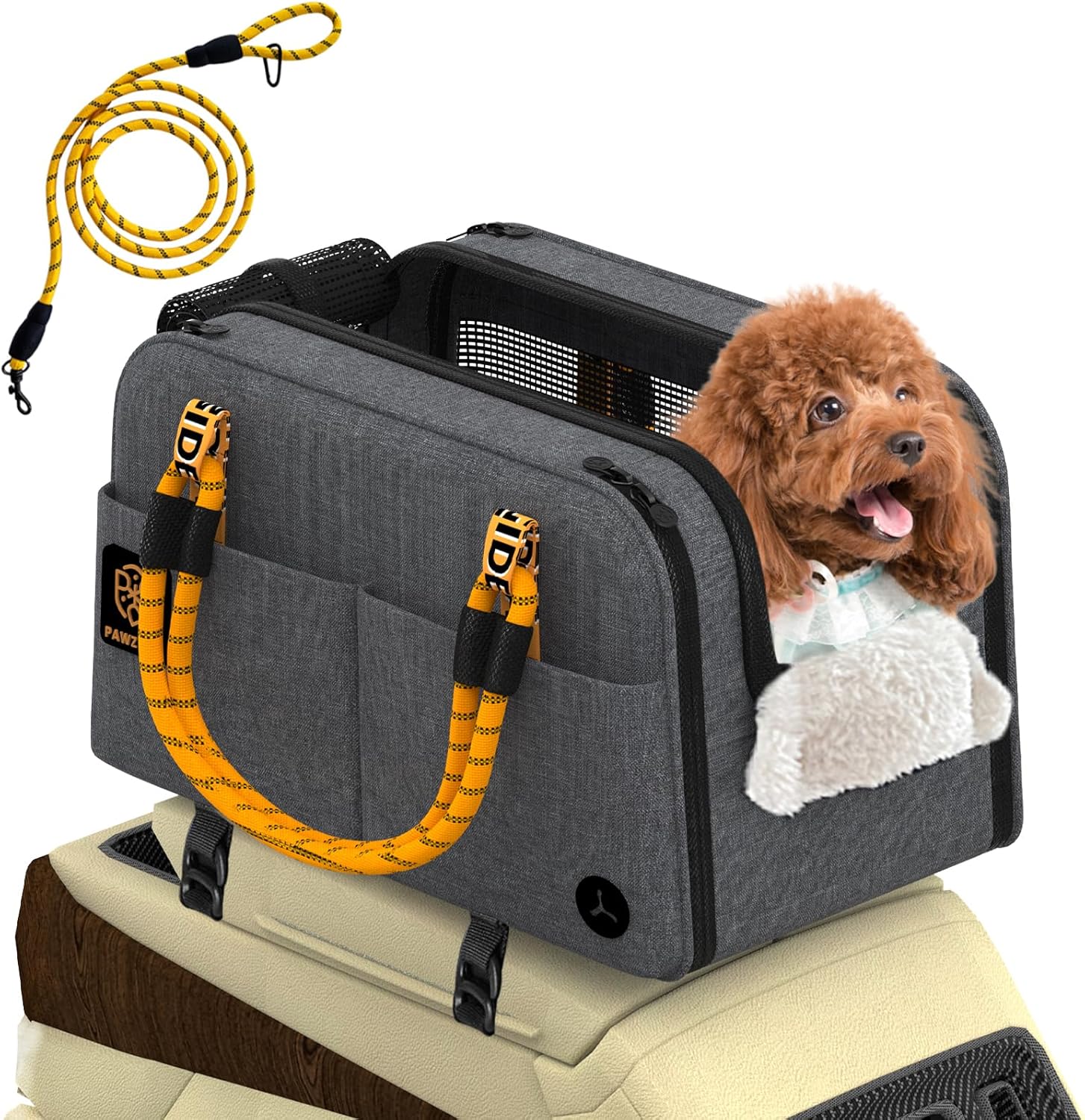 Portable Dog Car Seat for Small Pets – Secure, Soft-Sided & TSA Approved